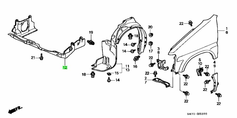 Купить Honda 74111S47013 (74111-S47-013) Защита Двигателя. Фотографии ...