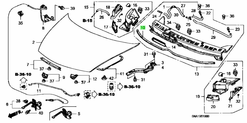 Buy Genuine Honda 74143snaa00 74143 Sna A00 Rubber Hood Rr Seal For Honda Civic Prices