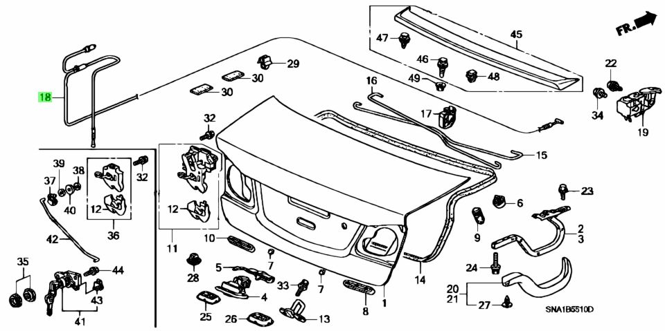 EJ8出品 Buy Genuine Honda 74880SNAJ01 (74880-SNA-J01) Cable, Trunk & Fuel