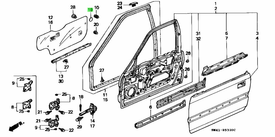 Buy Genuine Honda 75827680950ZX (75827-680-950ZX) Seal, Door Upper Hole ...