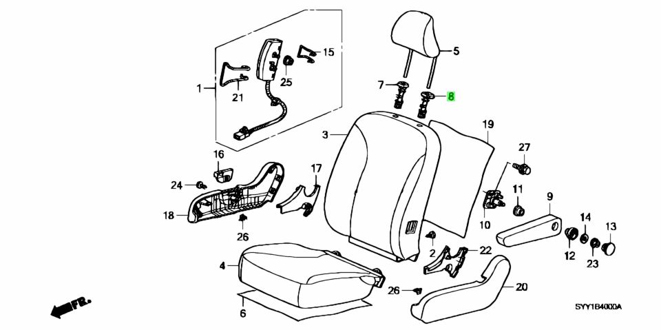 Buy Genuine Honda 81144TA0A01ZA (81144-TA0-A01ZA) Guide Comp., Headrest ...