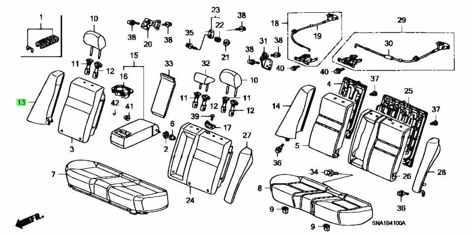 Buy Genuine Honda 82151snbj02zb (82151-snb-j02zb) Cover, R. Rr 