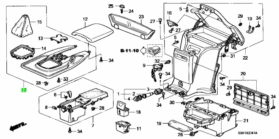 Buy Genuine Honda 83420S2AJ51ZC (83420-S2A-J51ZC) Console Set, Center ...