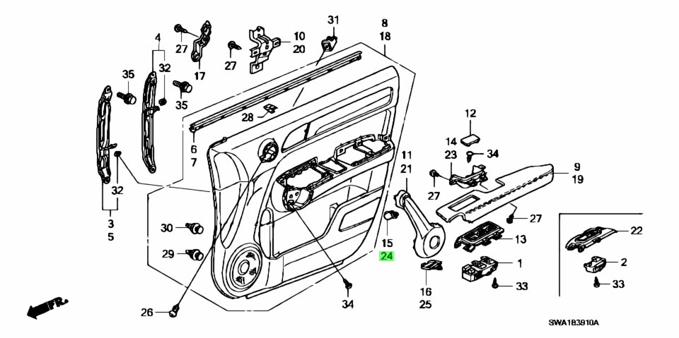Карта двери хонда срв 3