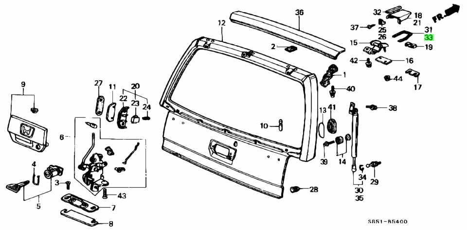 Buy Genuine Honda 85277SB6000 (85277-SB6-000) Seal, L. Hinge Cover ...