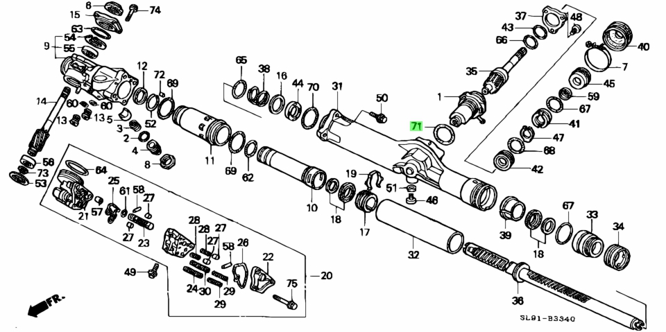 Схема рулевой рейки хонда срв 3