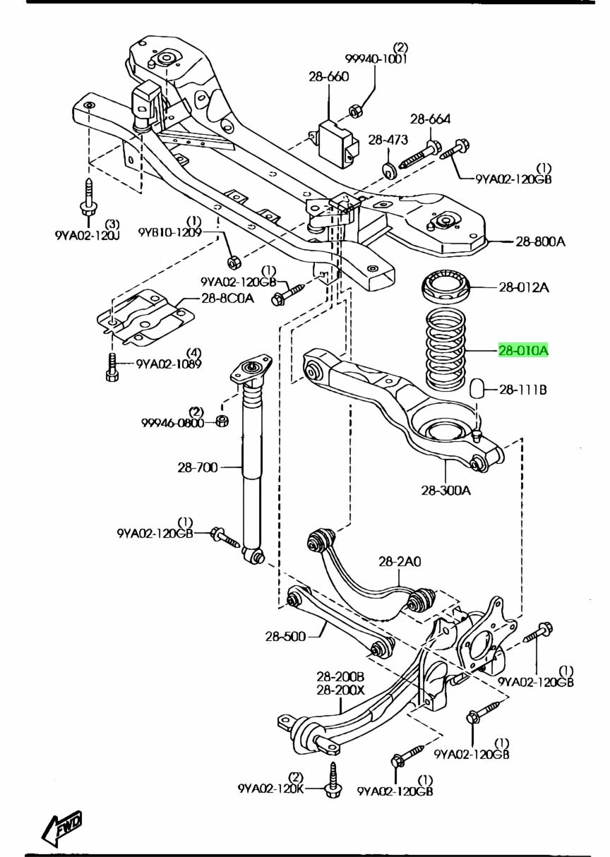 Схема задней подвески mazda 5