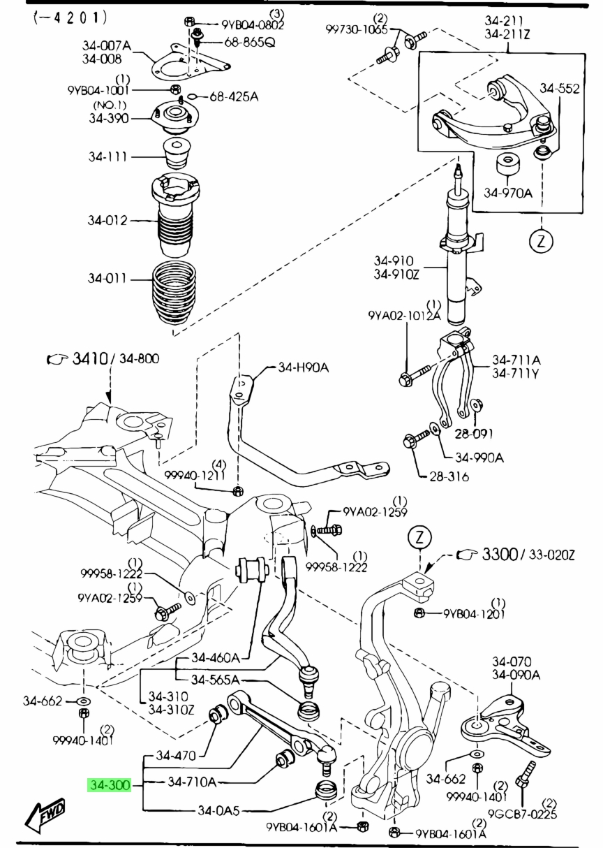 Buy Genuine Mazda GJ6A34300B Lower Arm. Prices, fast shipping, photos ...