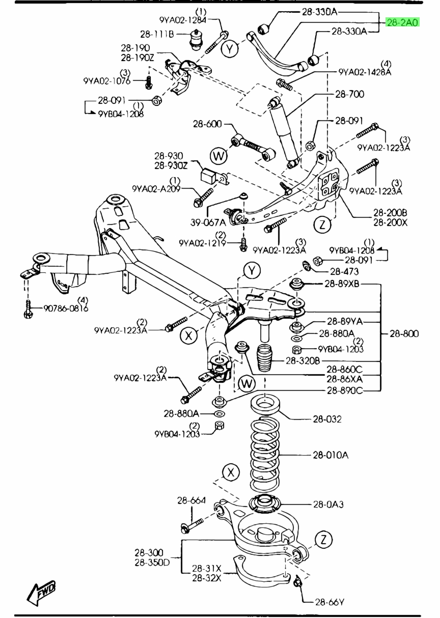 Передняя подвеска мазда милления схема