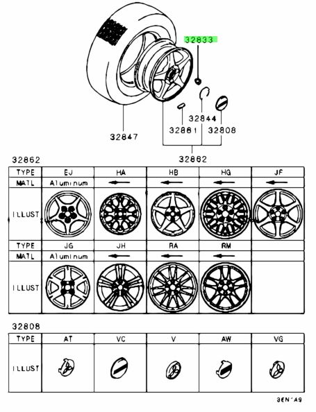 Buy Genuine Mitsubishi 3880A008 Nut,wheel. Prices, fast shipping ...