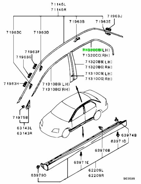 Buy Genuine Mitsubishi 7410A033XA Tape,rr Door Sash. Prices, fast ...