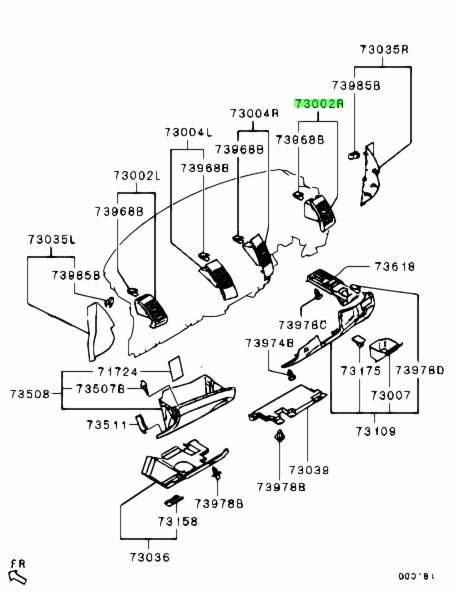 Buy Genuine Mitsubishi 8030A025XA Air Outlet,instrument Panel Side,rh ...