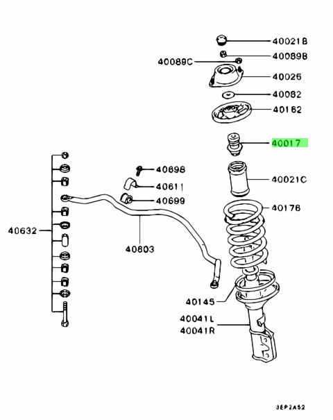 Mb019730 отбойник mitsubishi