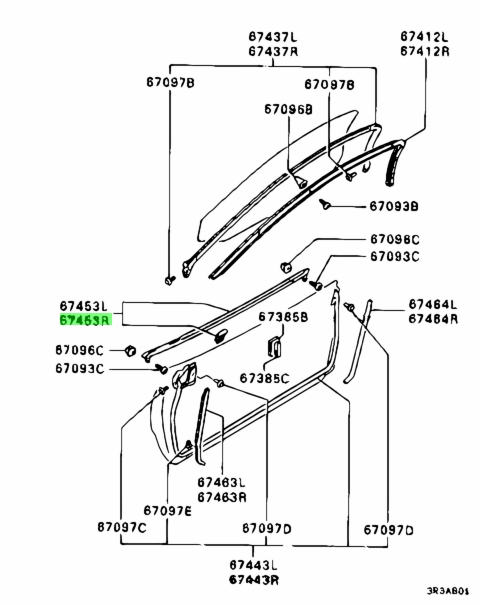 Buy Genuine Mitsubishi Mb641308 Weatherstrip,fr Door Window,otr Rh For 