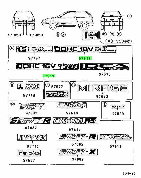 Buy Genuine Mitsubishi MB726344 Decal,dohc 16Valve. Prices, fast ...