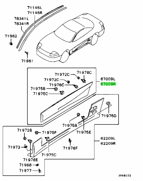 Buy Genuine Mitsubishi Mb Garnish Kit Fr Door Rh For Mitsubishi