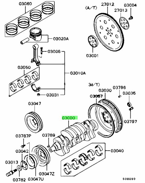 Buy Genuine Mitsubishi MD191302 Crankshaft. Prices, fast shipping ...