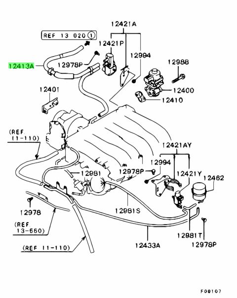 Buy Genuine Mitsubishi MN128173 Hose Assy emission Vacuum Control 