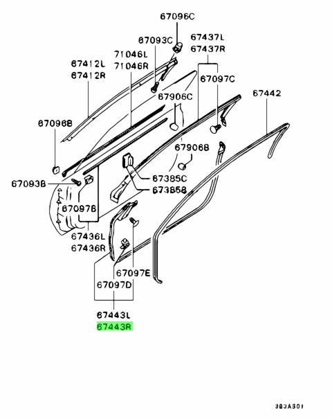 Buy Genuine Mitsubishi MR101868 Weatherstrip,fr Door Opening,otr Rh for ...