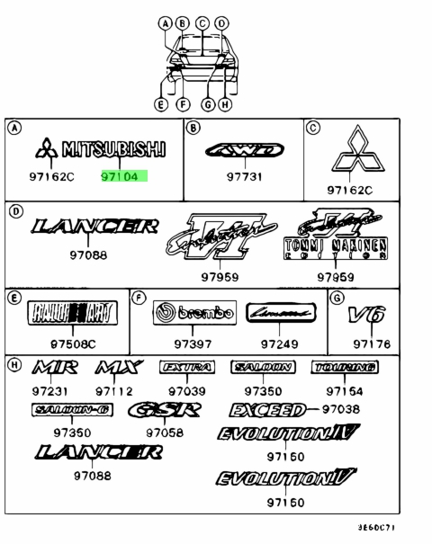 Buy Genuine Mitsubishi Mr108148 Mark,mitsubishi. Prices, Fast Shipping 