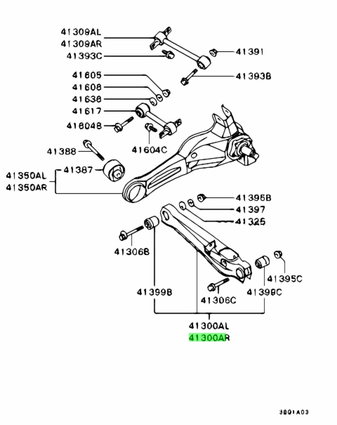 Buy Genuine Mitsubishi MR197606 Arm Assy,rr Susp,lwr Rh. Photos, weight ...