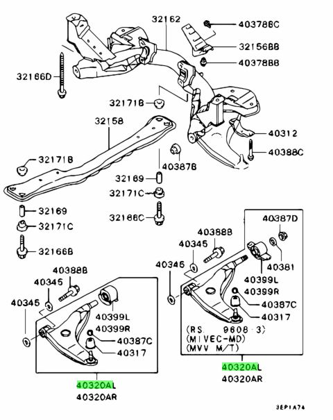 Buy Genuine Mitsubishi MR241341 Arm Assy,fr Susp,lwr Lh. Prices, fast ...