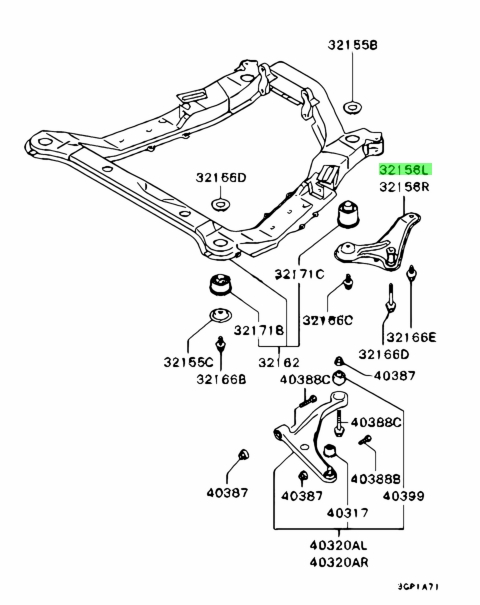 Buy Genuine Mitsubishi MR316297 Stay,fr Axle Crossmember,lh. Prices ...