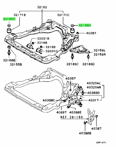 Buy Genuine Mitsubishi Mr333104 Stopperfr Axle Crossmember Prices