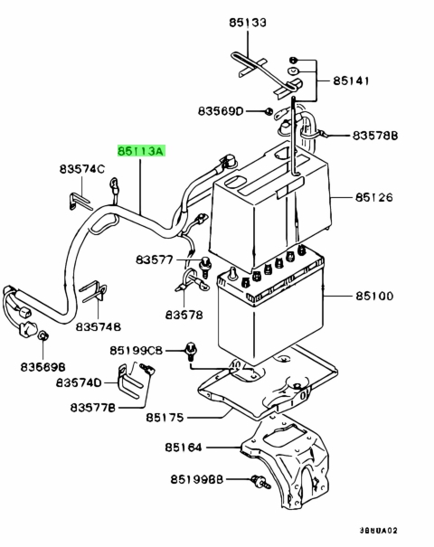 Buy Genuine Mitsubishi MR343745 Cable Assy,battery Wiring for ...