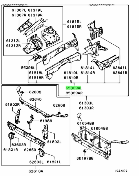 Buy Genuine Mitsubishi Mr496933 Sidemember Assy,fr Lh For Mitsubishi 