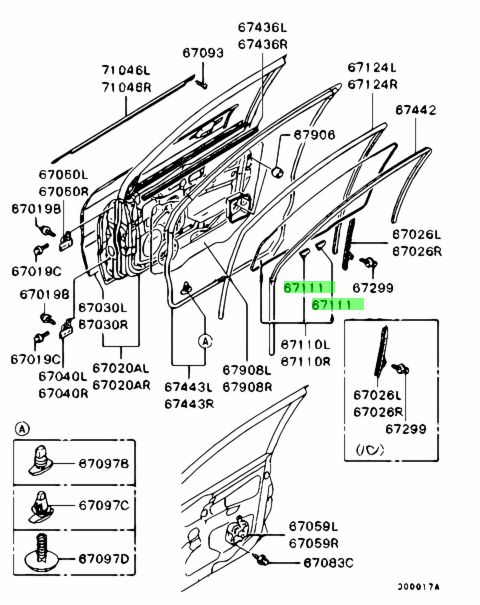 Buy Genuine Mitsubishi MR523996 Holder,fr Door Window Glass