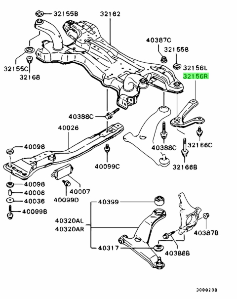 Buy Genuine Mitsubishi Mr594322 Stayfr Axle Crossmemberrh For