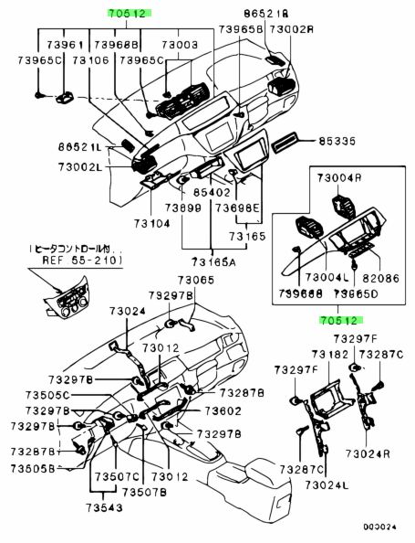 Buy Genuine Mitsubishi MR654759 Panel,instrument Panel Air Outlet ...