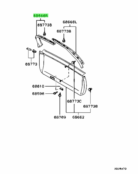 Buy Genuine Mitsubishi Mr763802 Trim,tailgate,upr Rh. Prices, Fast 