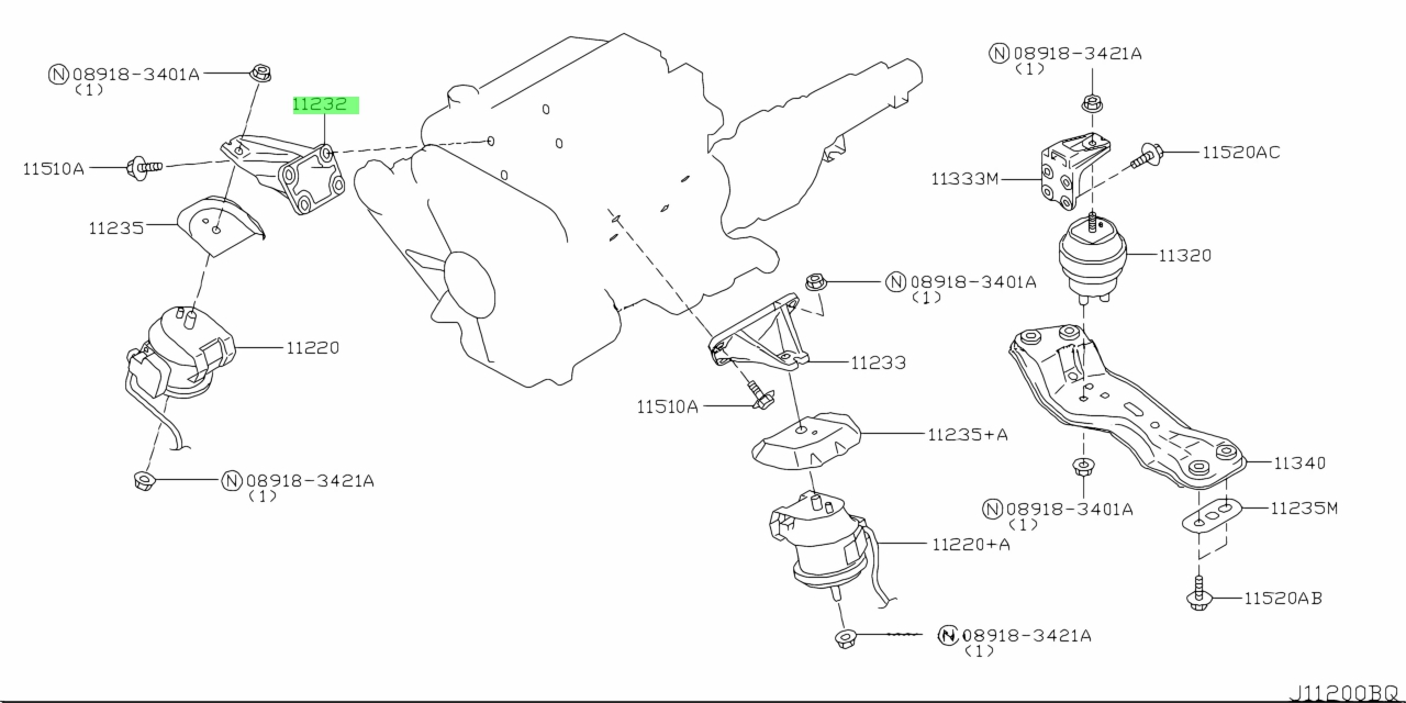 Buy Genuine Nissan 11232AR500 (11232-AR500) Bracket, Engine Mounting Rh ...