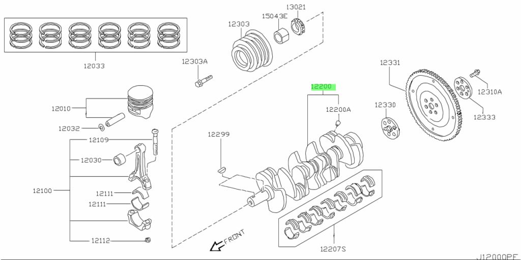 Buy Genuine Nissan 12200VC200 (12200-VC200) Crankshaft Assembly. Prices ...