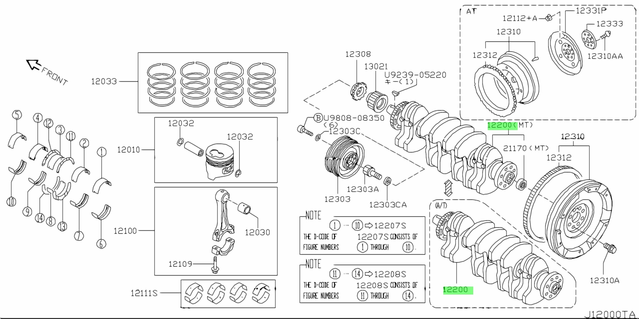 Купить Nissan 12201HA00B (12201-HA00B) Crankshaft Assembly для Nissan ...