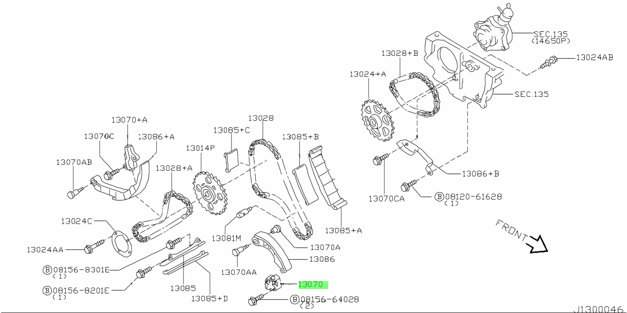 Buy Genuine Nissan 13070AD200 (13070-AD200) Tensioner Assembly