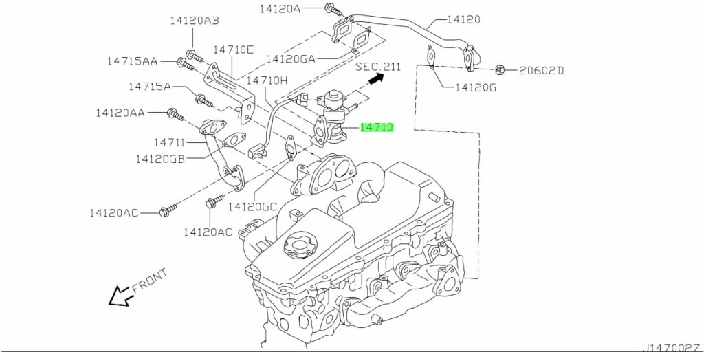 Buy Genuine Nissan 147102w201 (14710-2w201) Valve. Prices, Fast 