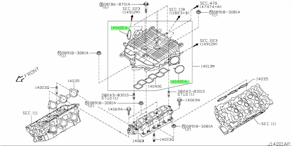 Buy Genuine Nissan 16175JK00A (16175-JK00A) Gasket, Adapter. Prices ...