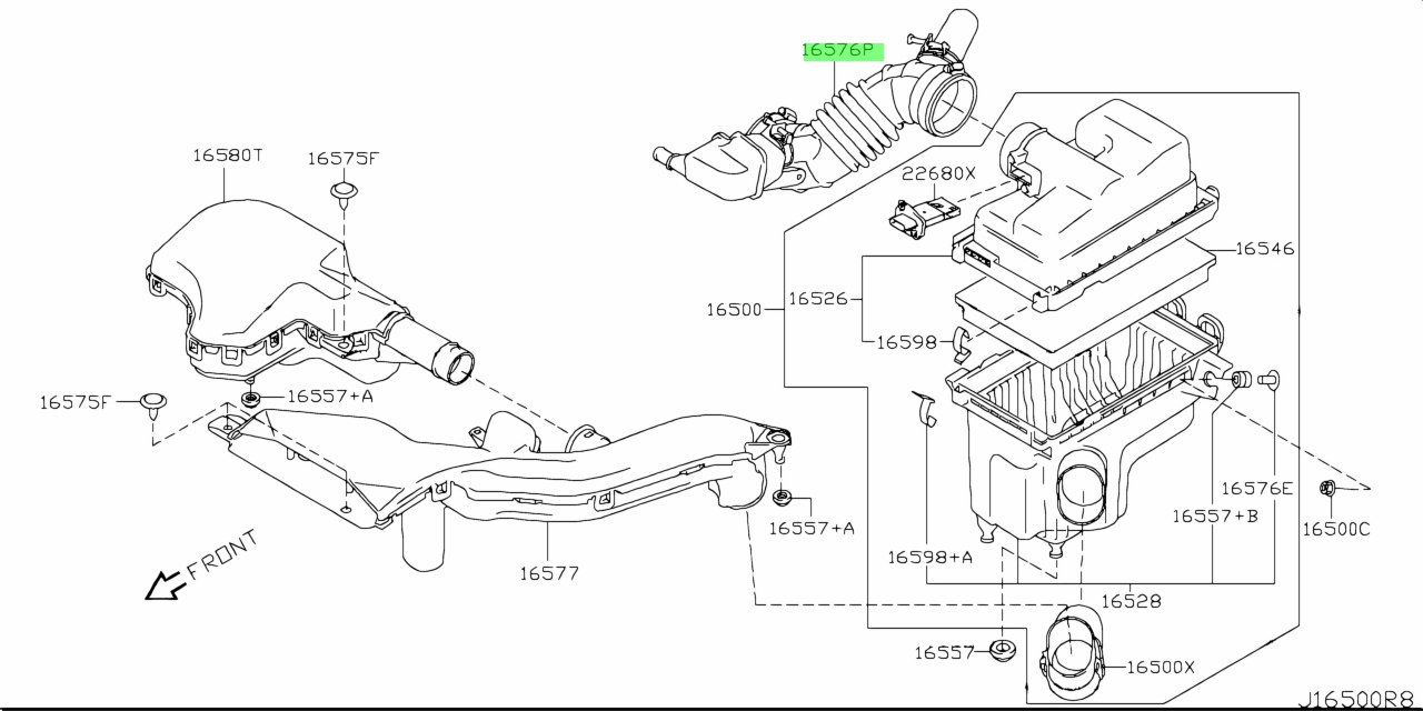 Nissan 16576jd200 воздуховод аналоги