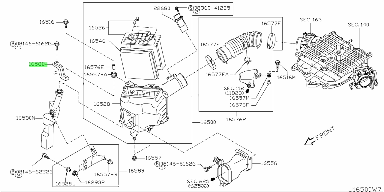 Buy Genuine Nissan 16588JK20A (16588-JK20A) Bracket, Resonator. Prices ...