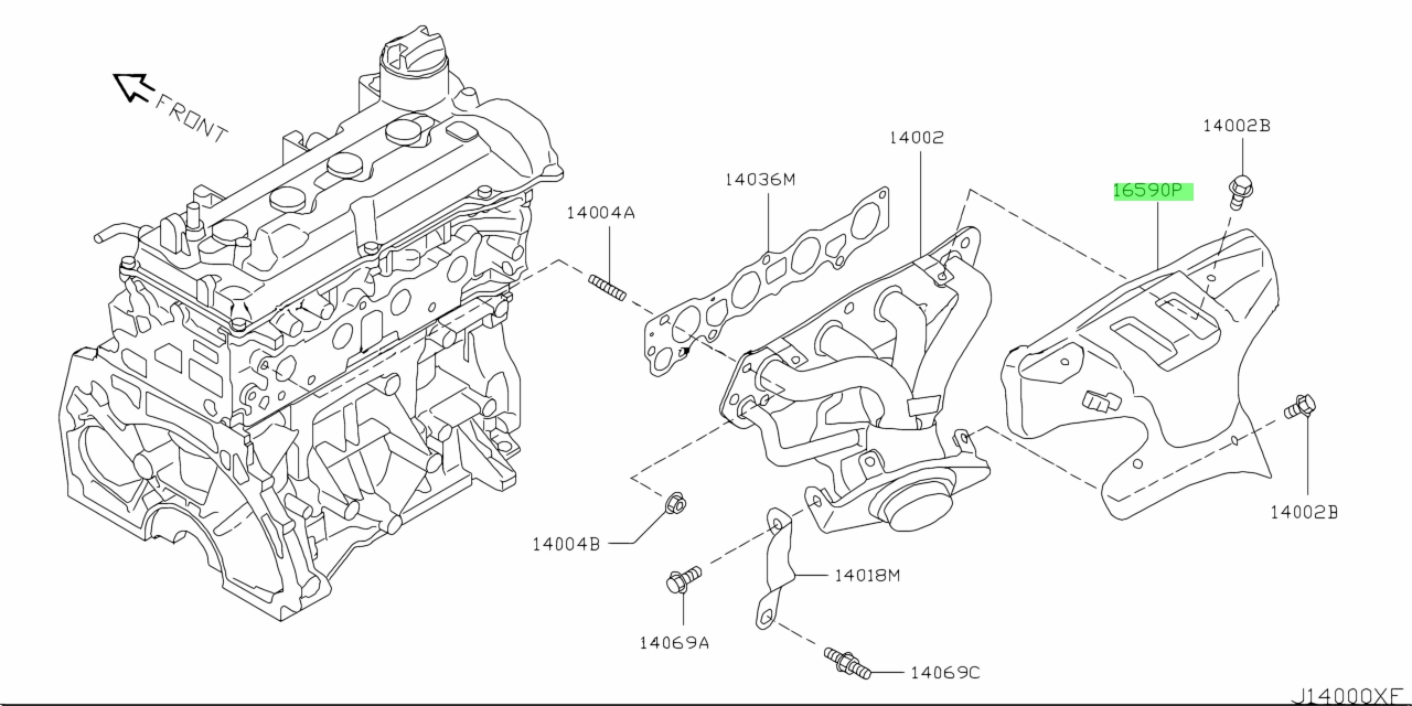 Buy Genuine Nissan 16590ED000 (16590-ED000) Cover, Exhaust Manifold ...