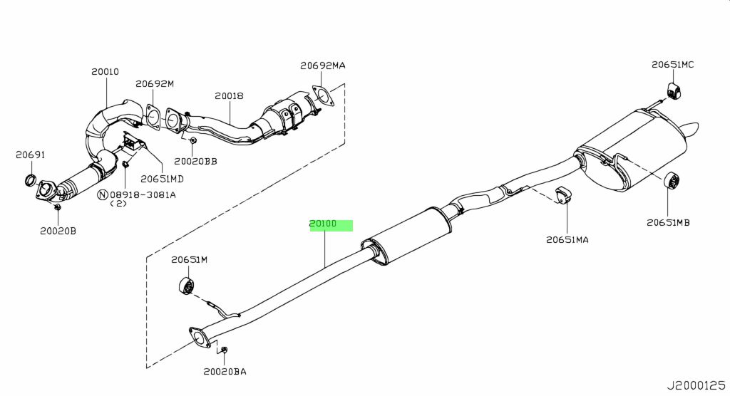 Выхлопная система ниссан кашкай j10 2 литра схема