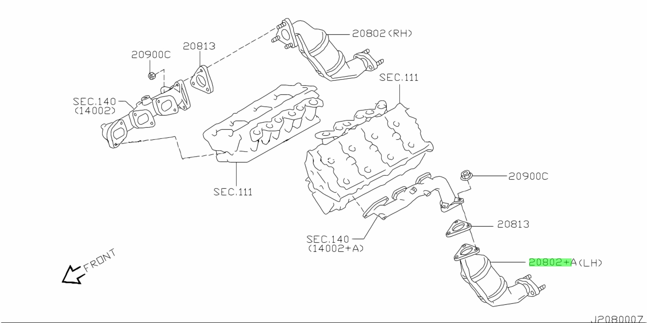 Buy Genuine Nissan 208B3AG525 (208B3-AG525) Converter, Catalyst With ...