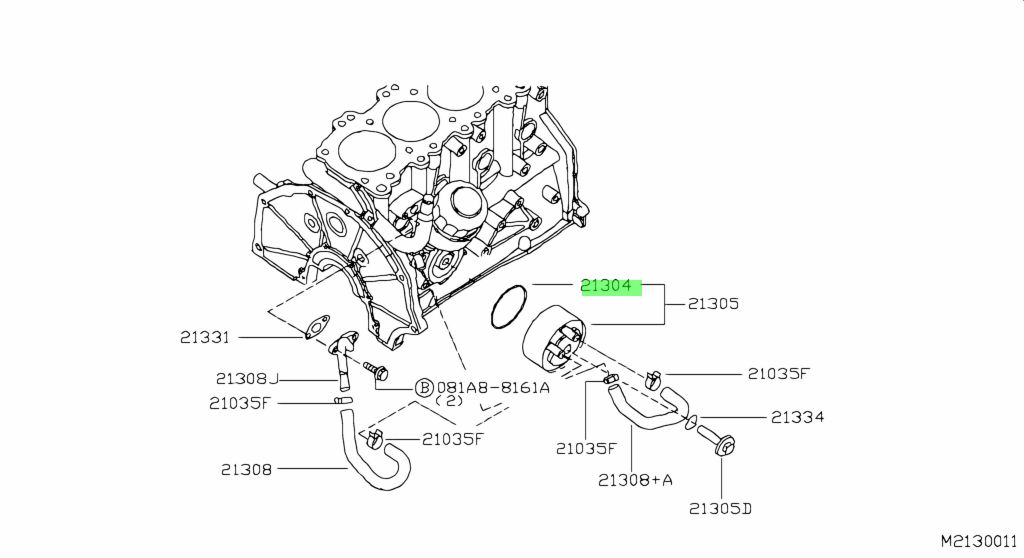 Buy Genuine Nissan 21304BN301 (21304-BN301) Packing. Prices, fast