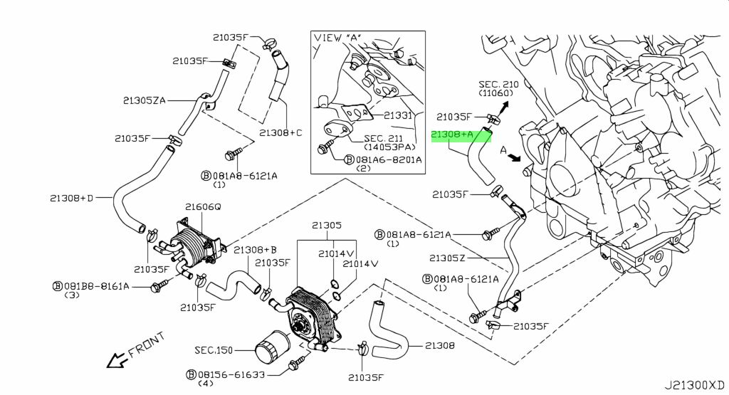 Buy Genuine Nissan 21306EZ30C 21306 EZ30C Hose Water oil Cooler buy-genuine-nissan-21306ez30c-21306-ez30c-hose-water-oil-cooler
