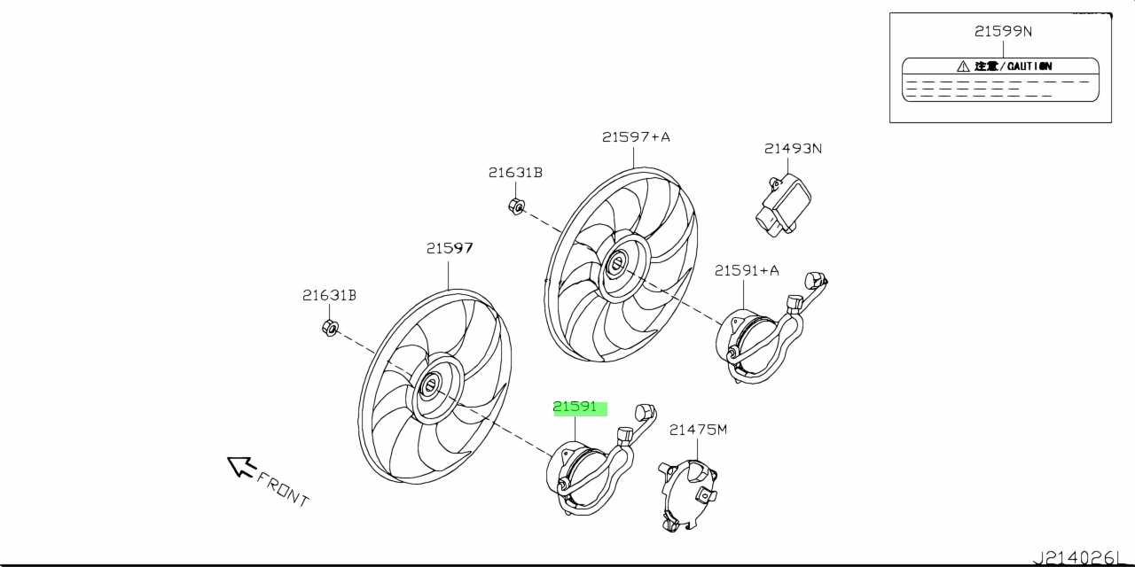 Buy Genuine Nissan 21487JF00B (21487-JF00B) Motor Assembly, Fan. Prices ...