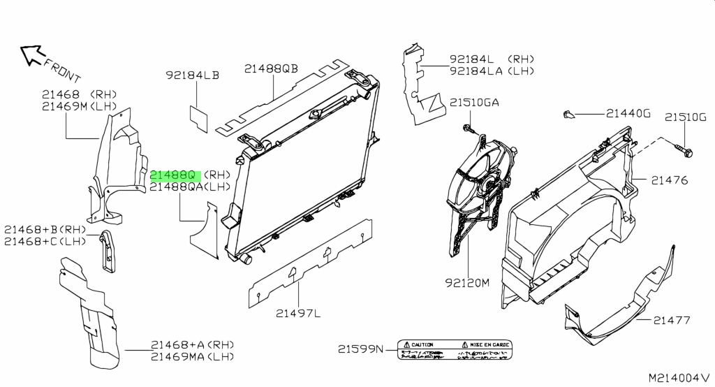 Buy Genuine Nissan 21496EB310 (21496-EB310) Seal-Radiator Upper. Photos ...