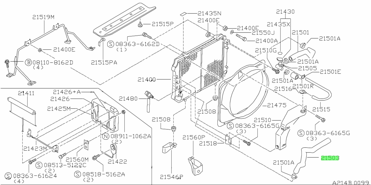 buy-genuine-nissan-21503g8101-21503-g8101-hose-radiator-lower